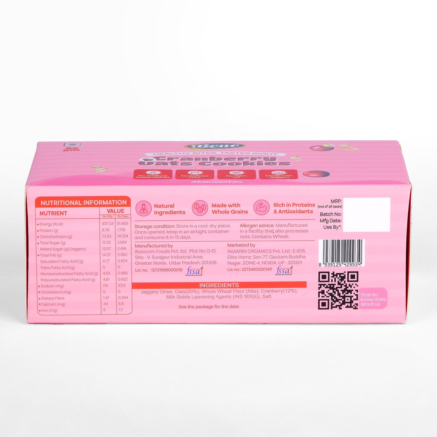 Cranberry & Oats Cookies